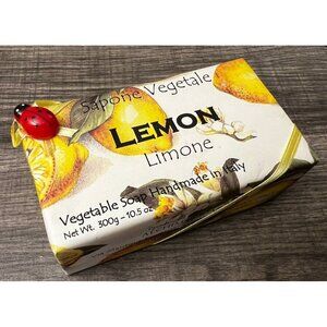 Lemon Scented Sapone Vegetale Vegetable Soap Bar Handmade in Italy 10.5 oz C37